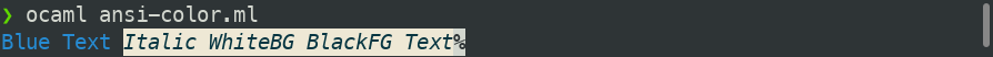 Exemple de marquage avec la gestion des tags sémantiques par Format dans un terminal ANSI
