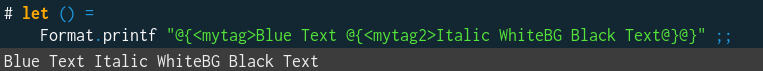 Exemple de marquage avec un tag sémantique de texte dans un navigateur depuis TryOCaml